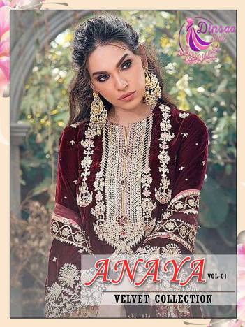 Anaya Vol 1 By Dinsaa Designer Partywear Velvet Salwar Kameez Collection